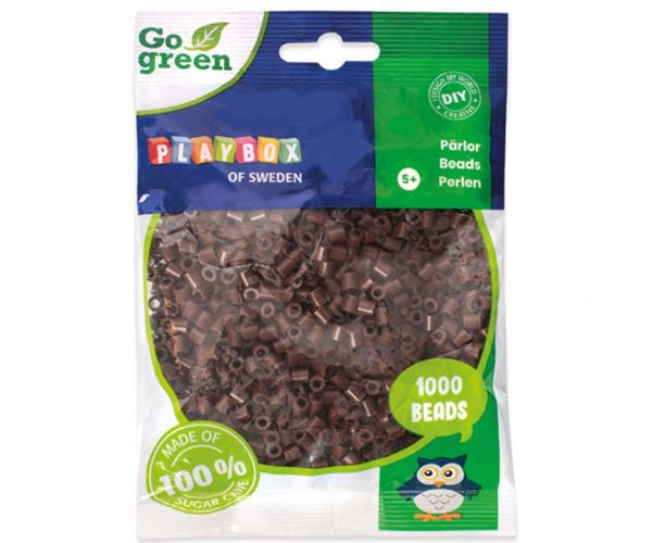 PlayBox: Go Green 5mm-es MIDI vasalható gyöngy 1000db-os barna színben