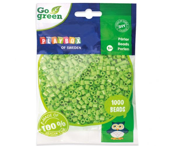 PlayBox: Go Green 5mm-es MIDI vasalható gyöngy 1000db-os világoszöld színben