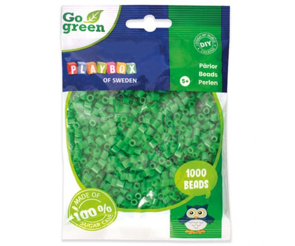 PlayBox: Go Green 5mm-es MIDI vasalható gyöngy 1000db-os zöld színben