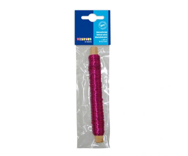 PlayBox: Fém kötöződrót pink színben 0,5mm 50m