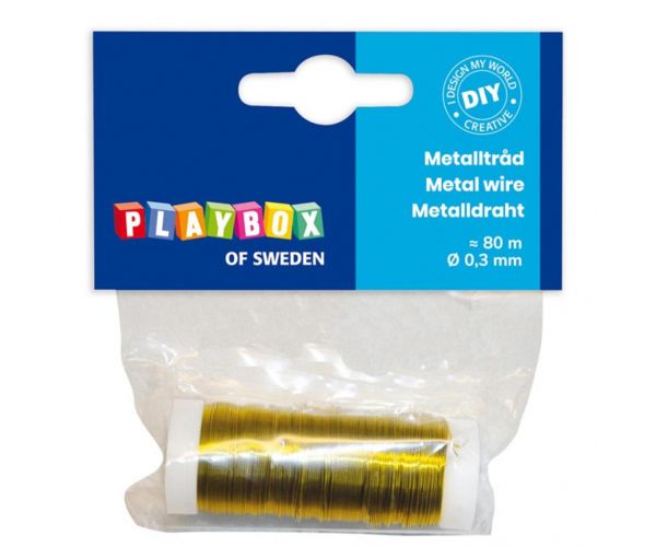 PlayBox: Fém kötöződrót arany színben 0,3mm 80m