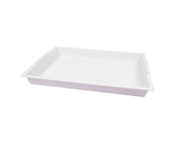PlayBox: Műanyag fehér füles tálca 41x31cm