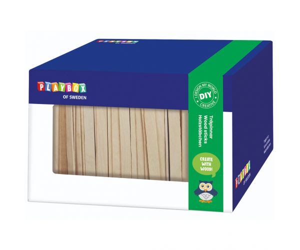 PlayBox: Fa natúr spatula szett dobozban 1000db-os