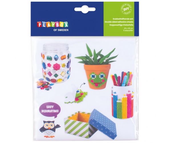 PlayBox: Kétoldalas ragasztólap szett 15x15cm 5lap
