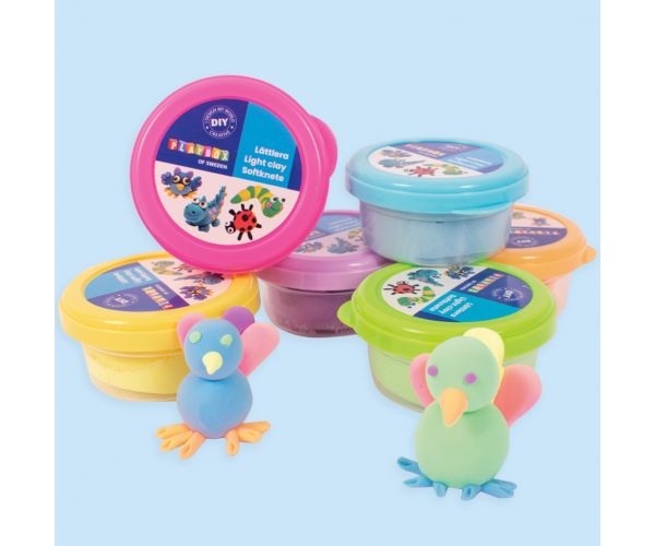 PlayBox: Pasztell színes gyurma szett tégelyben 6x14gramm