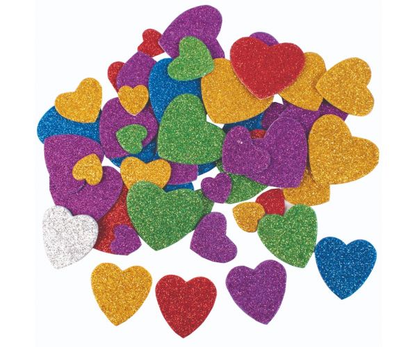PlayBox: Habszivacs öntapadós glitteres szív szett 60 db-os
