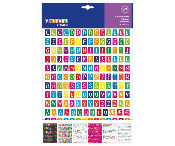PlayBox: Betűk nagy kreatív matrica szett 1100 db-os