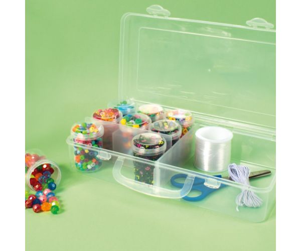 Playbox: Áttetsző tárolódoboz 2 rekesszel 26x13x6cm