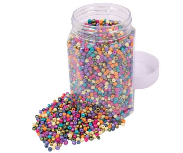 Playbox: Pasztell színű üveggyöngy készlet mix – Ø 5 mm, ~500g