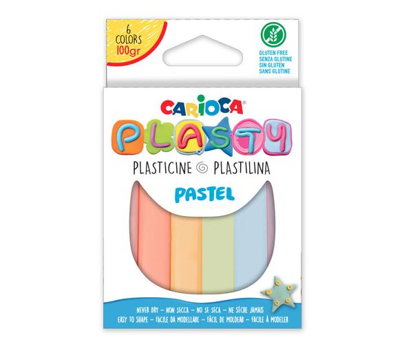 Pasztell színes modellező gyurma szett 6db-os 100g - Carioca