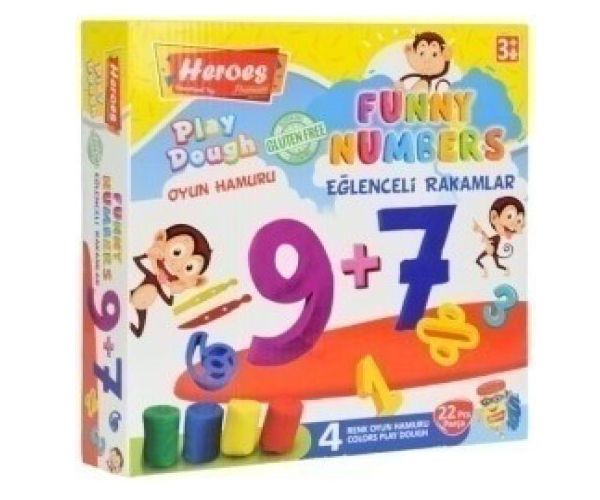 Play-Dough: Heroes Mókás számok gyurma szett 22db-os
