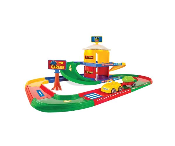 Play Tracks: 2 szintes garázs utánfutós kisautóval - Wader