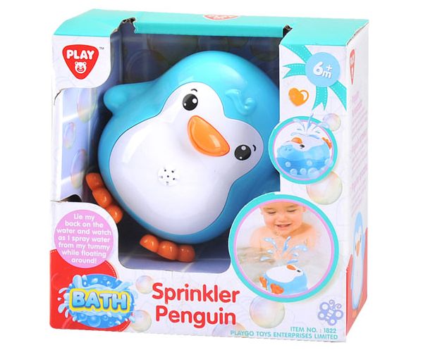 Playgo: Vizet spriccelő kék pingvin fürdőjáték