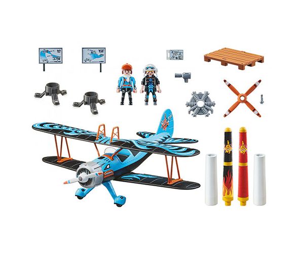 Playmobil: Air Stuntshow - "Főnix" kétfedelű repülő hanggal (70831)