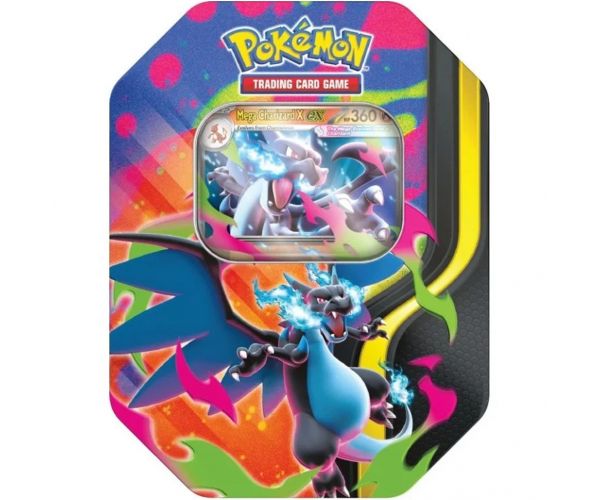 Pokémon TCG: Mega Charizard Tin kártyacsomag fém dobozban kétféle változatban 1db