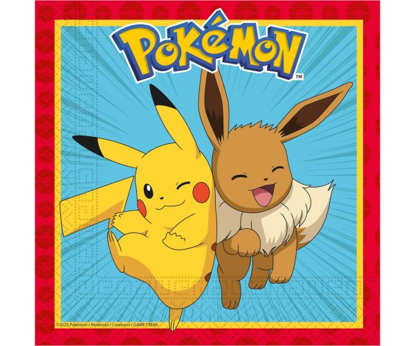 Pokémon papírszalvéta szett - 2 rétegű, 33x33cm, 20db