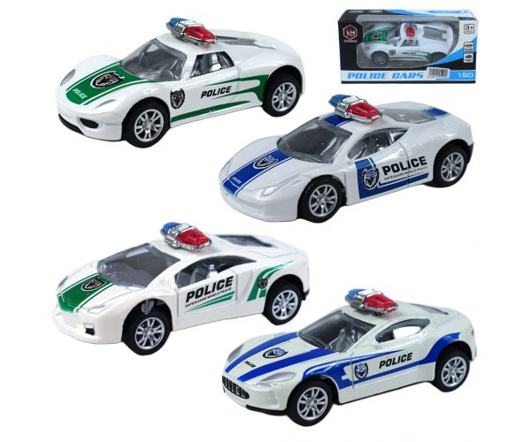 Police Cars: Fém rendőrautó szett többféle változatban 1/50 1db