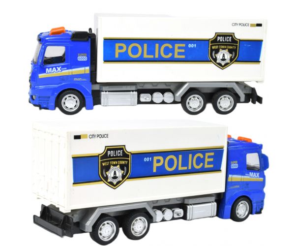 Police Cars: Lendkerekes rendőrségi kamion többféle változatban 19cm