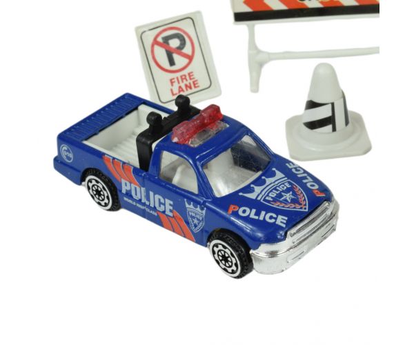 Police Set: Rendőrségi szett járművekkel és kiegészítőkkel többféle változatban 1db