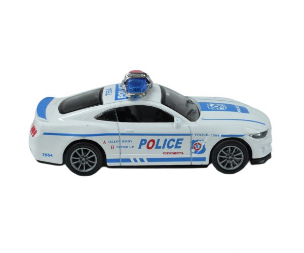 Police Cars: Lendkerekes fém rendőrautó többféle változatban 11cm 1db