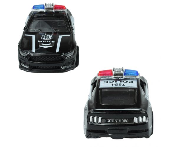 Police Cars: Lendkerekes fém rendőrautó többféle változatban 11cm 1db
