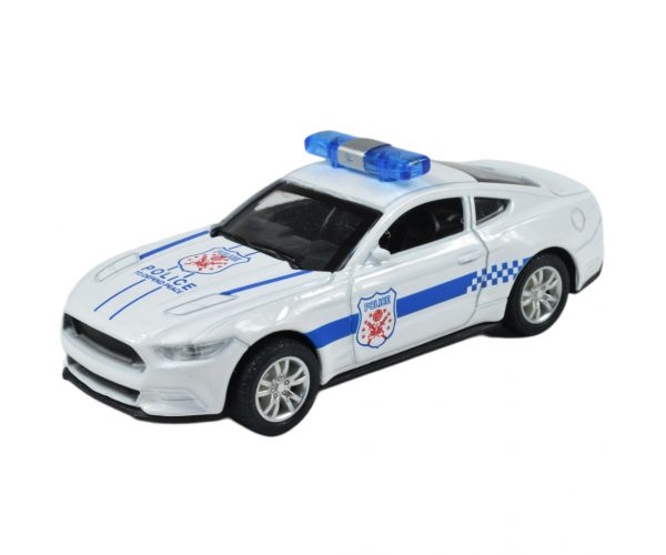 Police Cars: Hátrahúzós fém rendőrautó többféle változatban 11cm 1db
