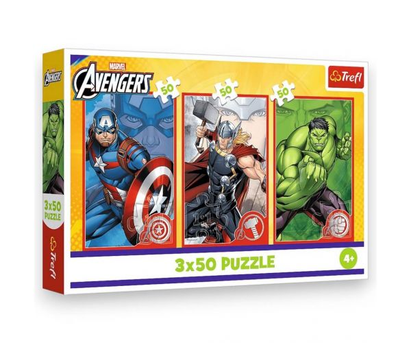 Bosszúállók: A mi hőseink 3x50db-os puzzle - Trefl