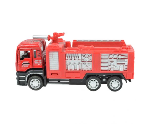 Fire Truck: Hátrahúzós tűzoltó teherautó kétféle változatban 14cm