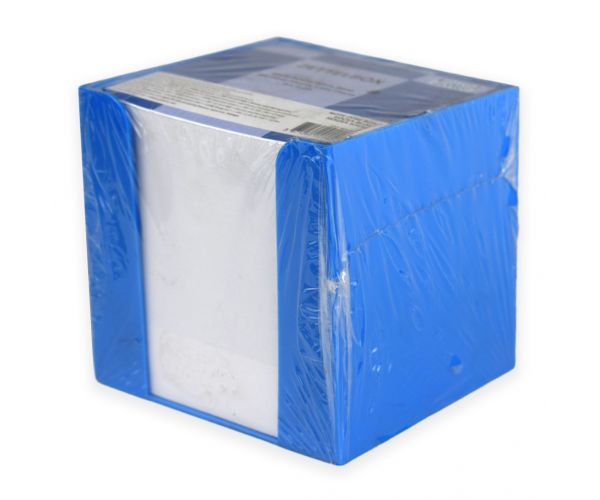 Jegyzettömb kék tartóban 750 lapos 9x9x9cm