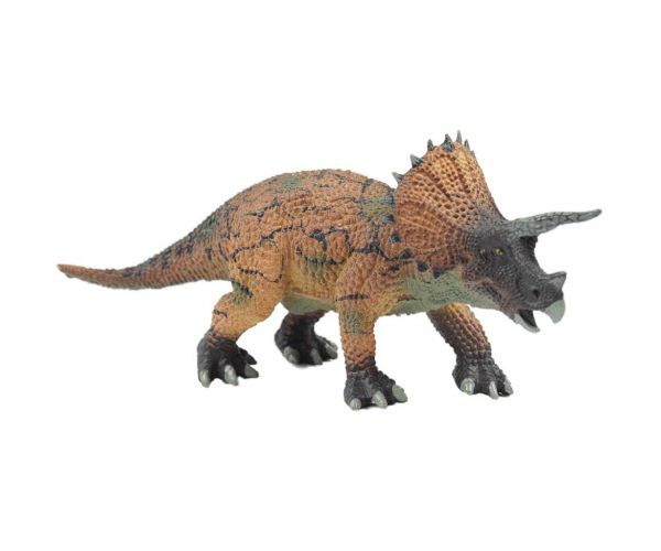 Dino World: Részletgazdagon kidolgozott 16cm-es Triceratops dinoszaurusz figura díszcsomagolásban