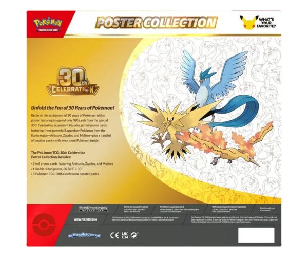 Pokémon TCG: 30th Poster Collection – poszter és promó kártyák + booster csomagok