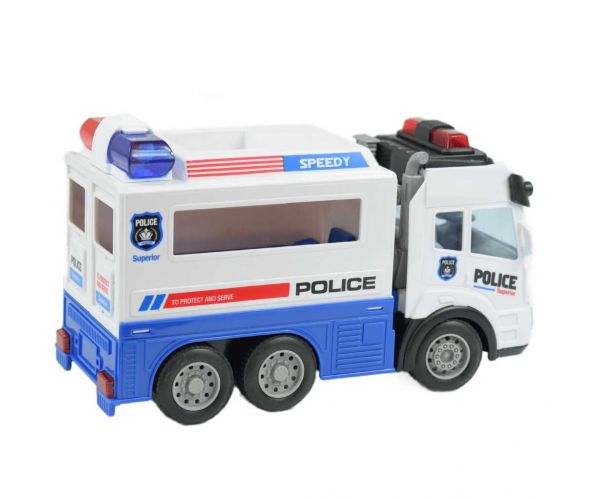 RC Távirányítós rendőrségi rabszállító autó fényeffektekkel 1/43-as méretarány 27Mhz 21cm