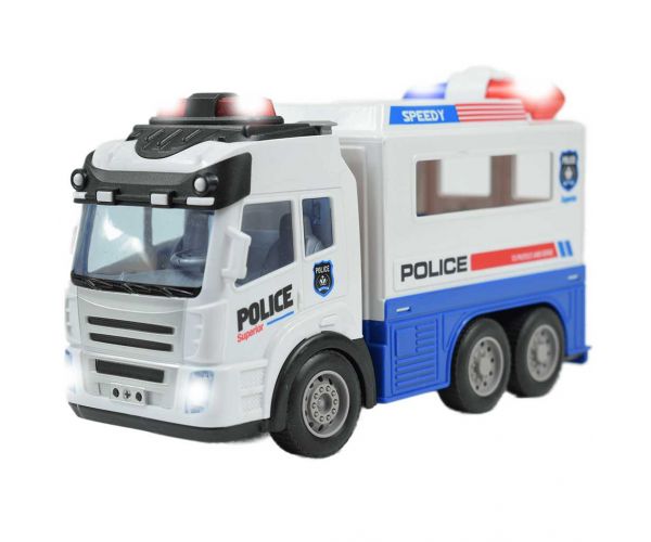 RC Távirányítós rendőrségi rabszállító autó fényeffektekkel 1/43-as méretarány 27Mhz 21cm