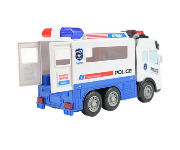 RC Távirányítós rendőrségi rabszállító autó fényeffektekkel 1/43-as méretarány 27Mhz 21cm