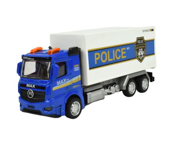 Police Set: Lendkerekes rendőrségi teherautó fénnyel és hanggal többféle változatban 19cm 1db
