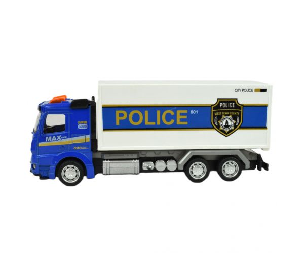 Police Set: Lendkerekes rendőrségi teherautó fénnyel és hanggal többféle változatban 19cm 1db