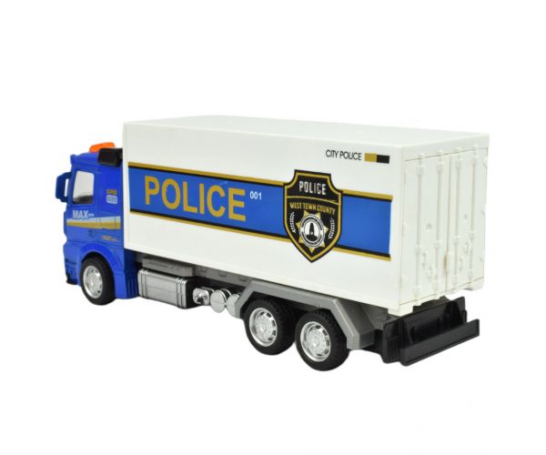 Police Set: Lendkerekes rendőrségi teherautó fénnyel és hanggal többféle változatban 19cm 1db