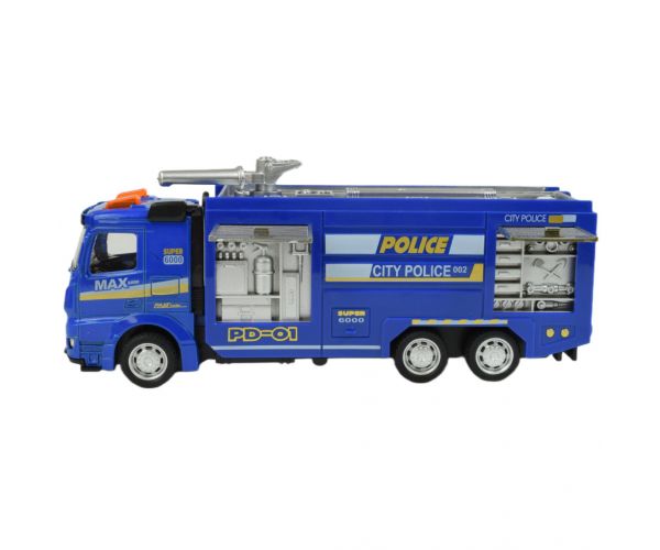 Police Set: Lendkerekes rendőrségi teherautó fénnyel és hanggal többféle változatban 19cm 1db