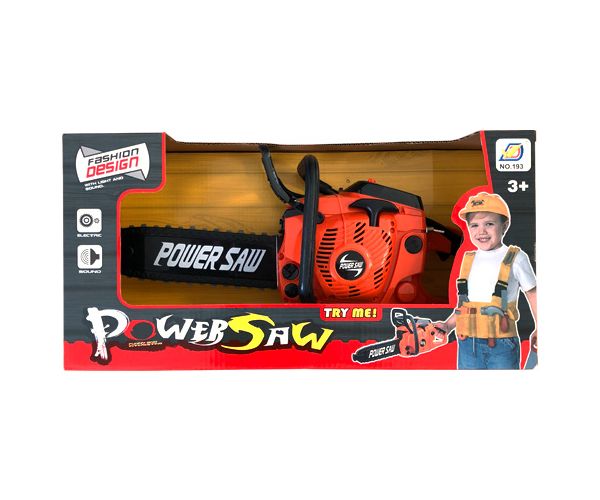 Power Saw elektronikus láncfűrész fénnyel és hanggal narancssárga színben