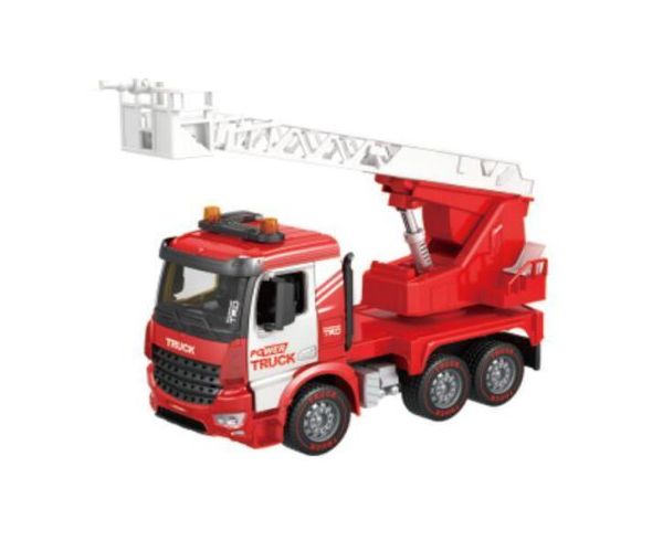 Power Truck Tűzoltó teherautó emelőkosárral, fénnyel és hanggal 40cm