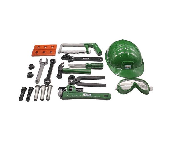 PowerTool szerszámos szett munkavédelmi sisakkal