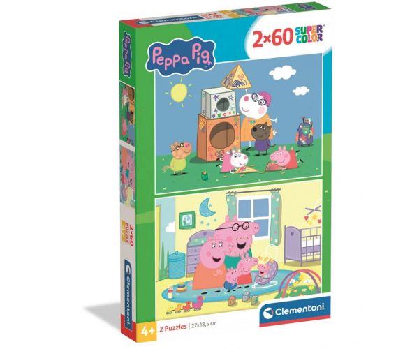 Peppa Malac 2x60db-os Supercolor puzzle - Clementoni