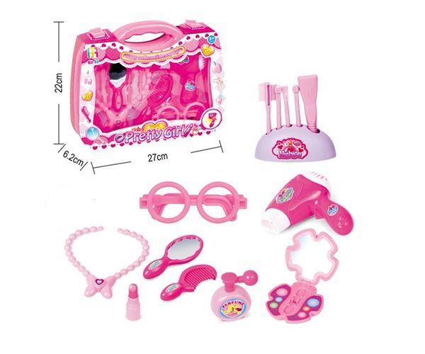Pretty Girl pink szépségszett hordozható bőröndben szemüveggel és kiegészítőkkel