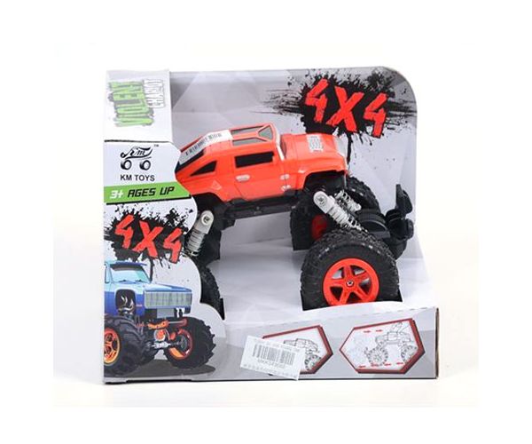Rugós terepjáró autó 4x4-es piros színben