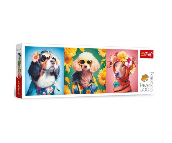 Kutya divatbemutató panoráma puzzle 500db-os - Trefl