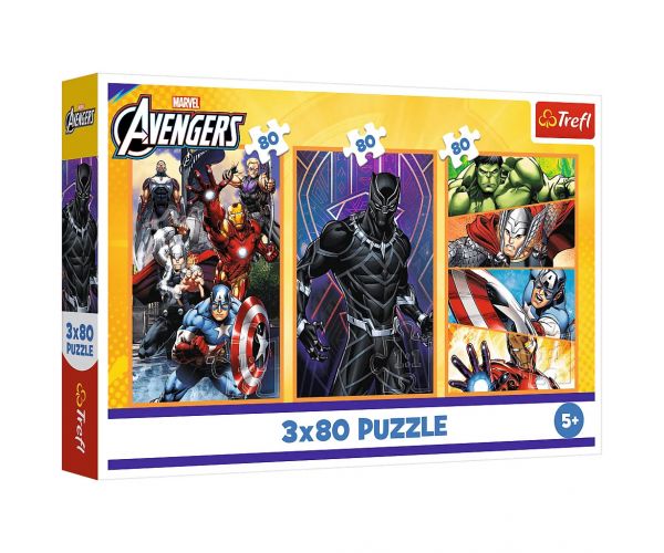 Bosszúállók akciódús napja 3x80db-os puzzle - Trefl