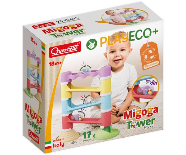 Quercetti: Migoga Tower Eco 17 db-os golyópálya játékszett