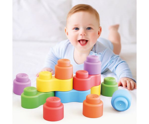 Quercetti: Momy Soft 12 db-os puha építőkocka szett