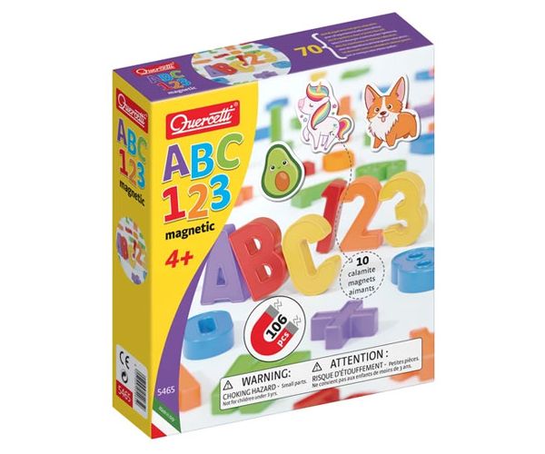 Quercetti: ABC + 123 mágneses szett 106db-os