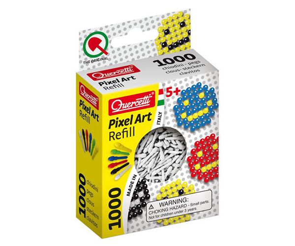 Quercetti: Pixel Art fehér színű 4mm-es pötyi utántöltő 1000db-os